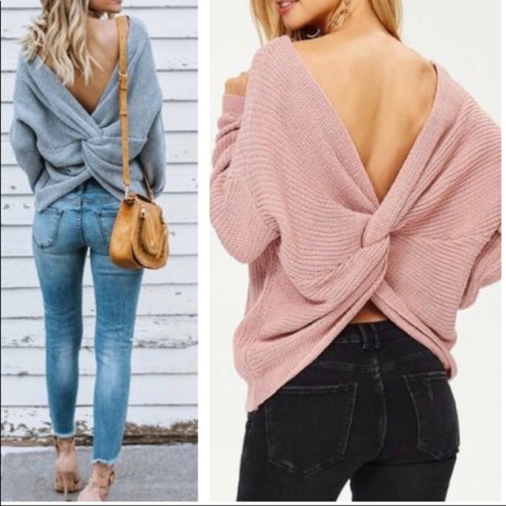 Twisted Back Sweater